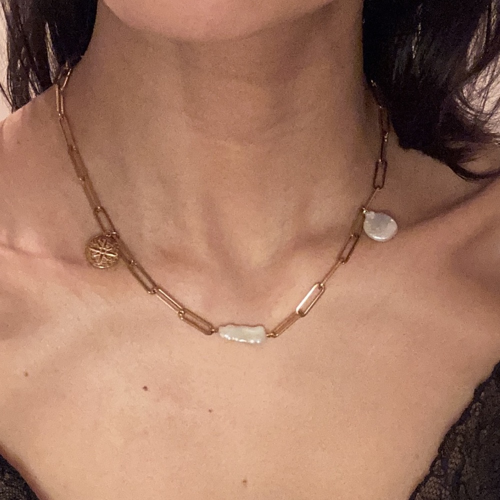 Necklace Gold Plated & Pearl